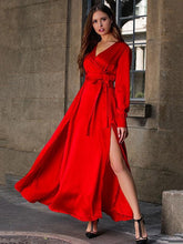 Load image into Gallery viewer, bohemian long-sleeved V-neck dress